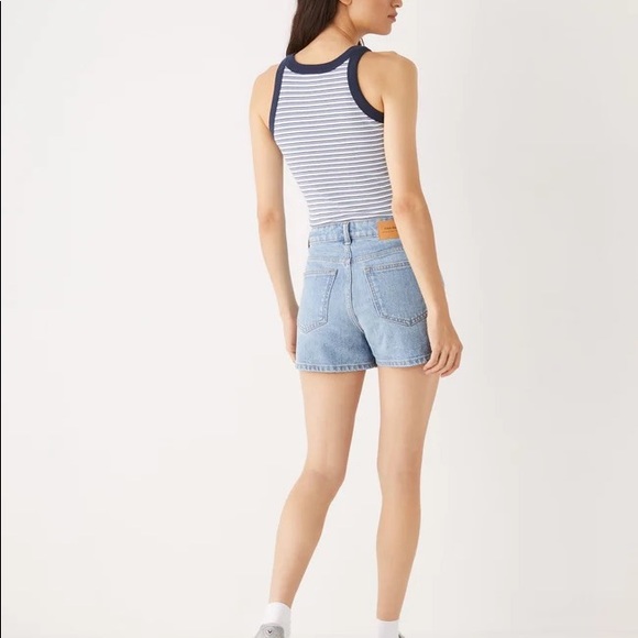 NWT Frank & Oak // The Stevie High Rise Jean Short in Light Indigo Blue - Picture 6 of 10